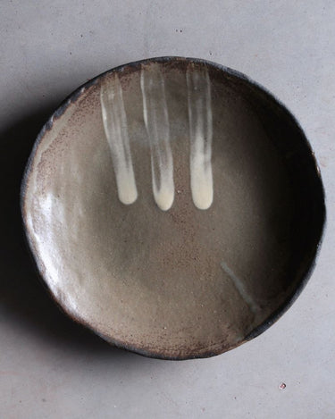 assiette creuse en grès naturel