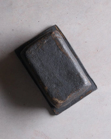 beurrier artisanal en grès noir